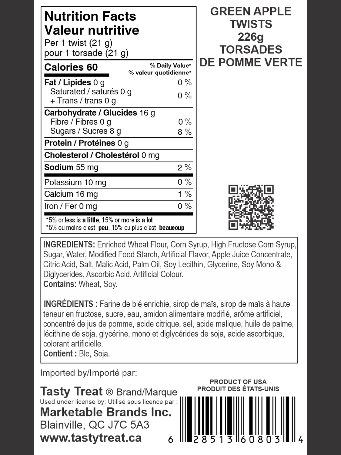 Torsades de réglisse à la pomme verte 226 g