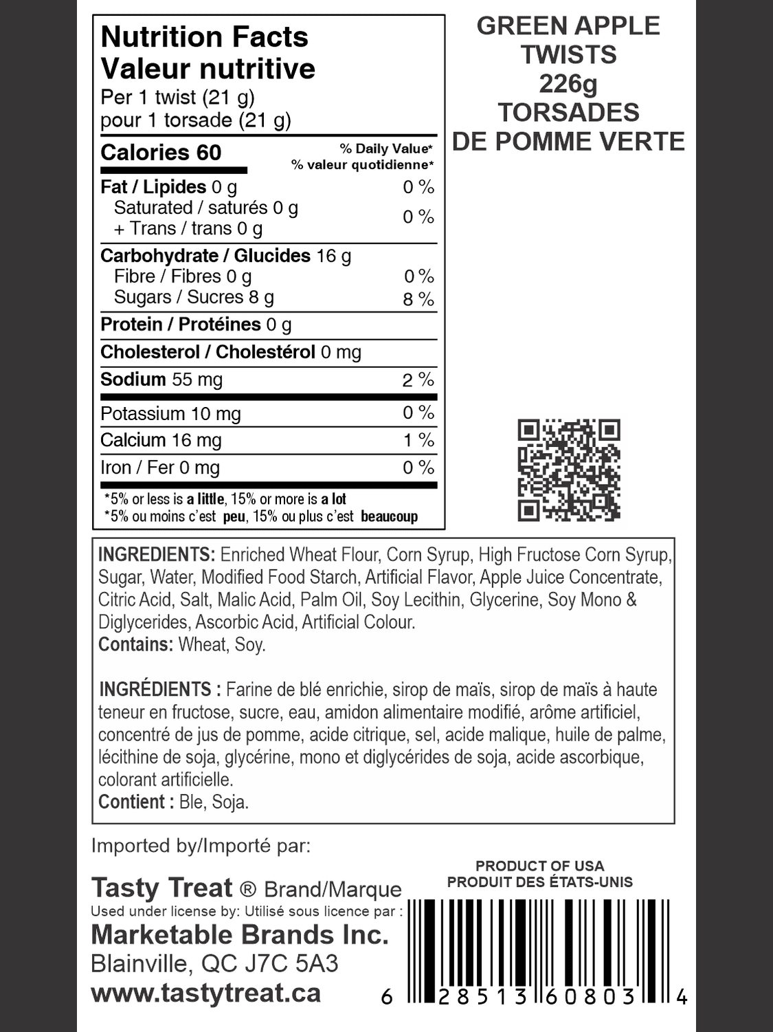 Green Apple Licorice Twists 226g