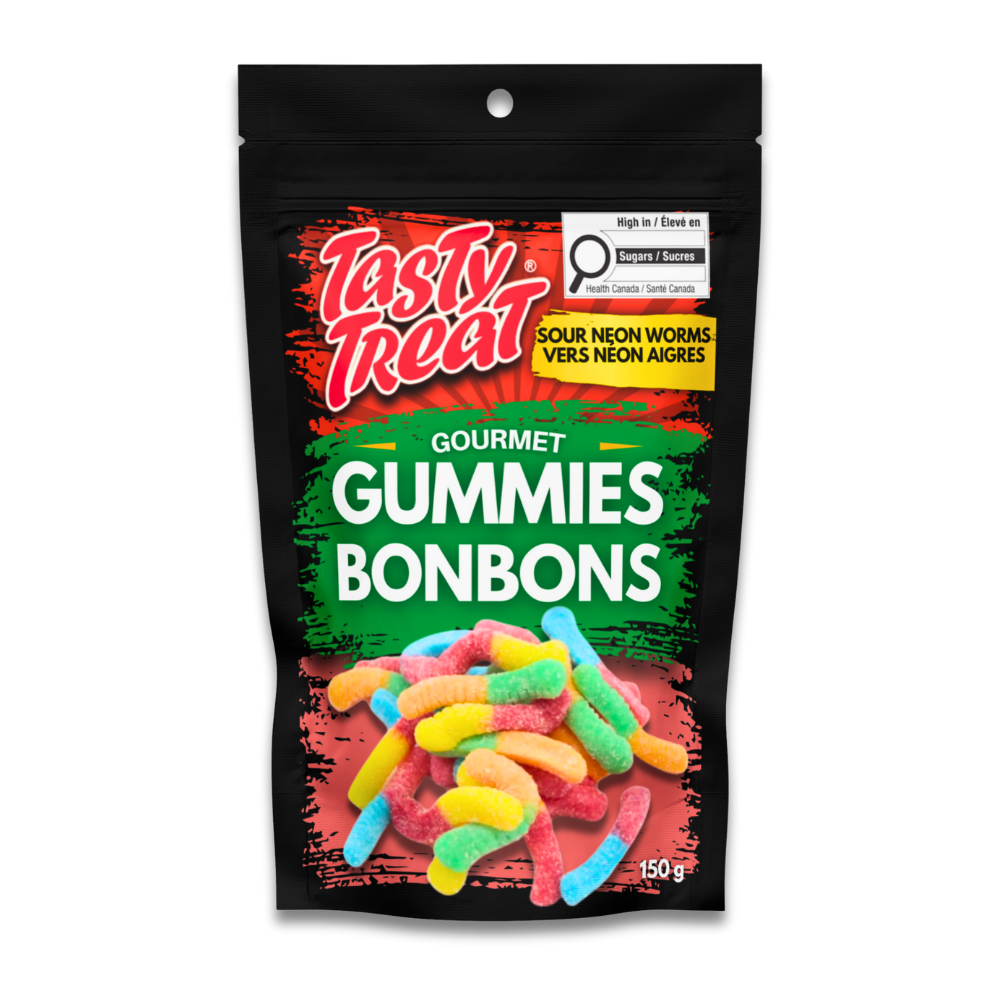 Gummy Sour Neon Worms 150g