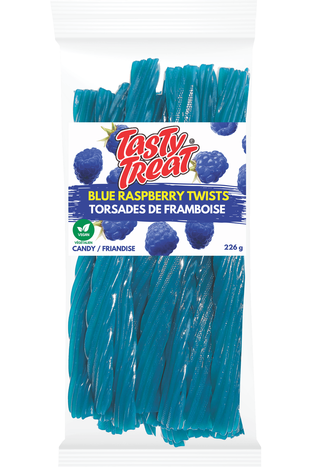Tasty Treat Blue Raspberry Twists 226g Bag
