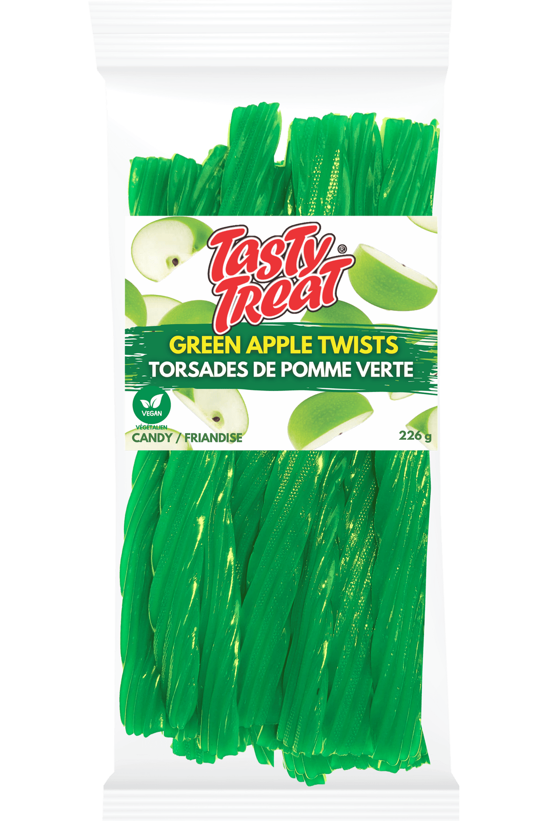 Tasty Treat Green Apple Twists 226g Bag