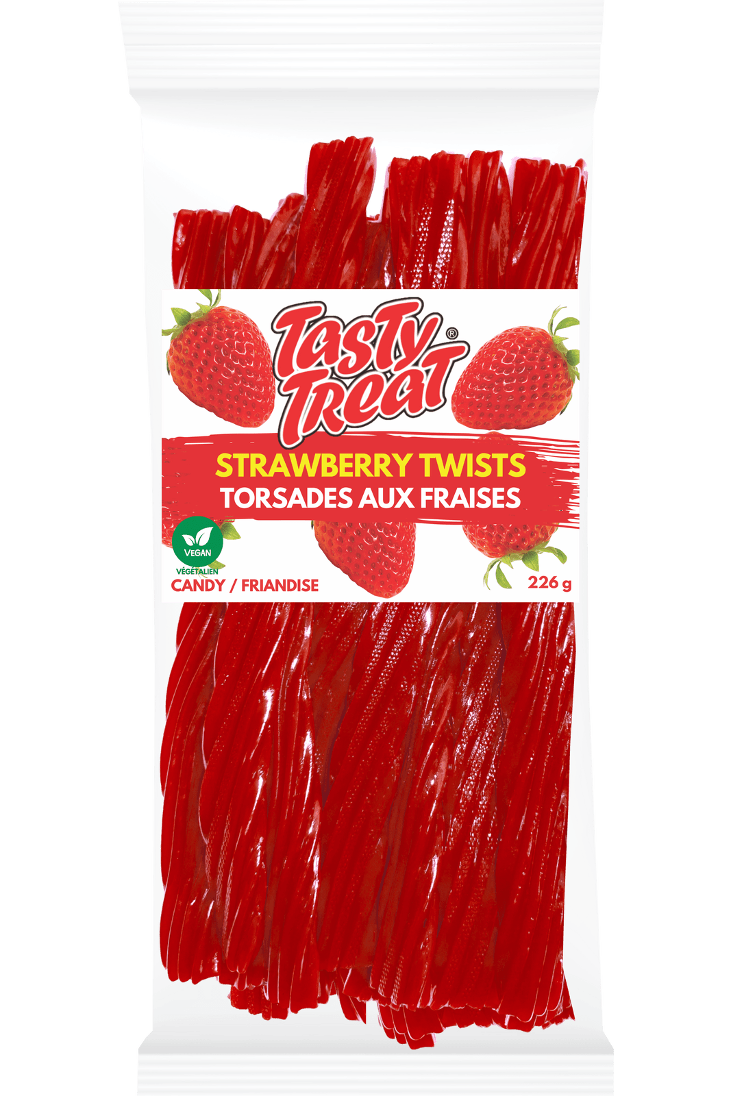 Tasty Treat Strawberry Twists 226g Bag