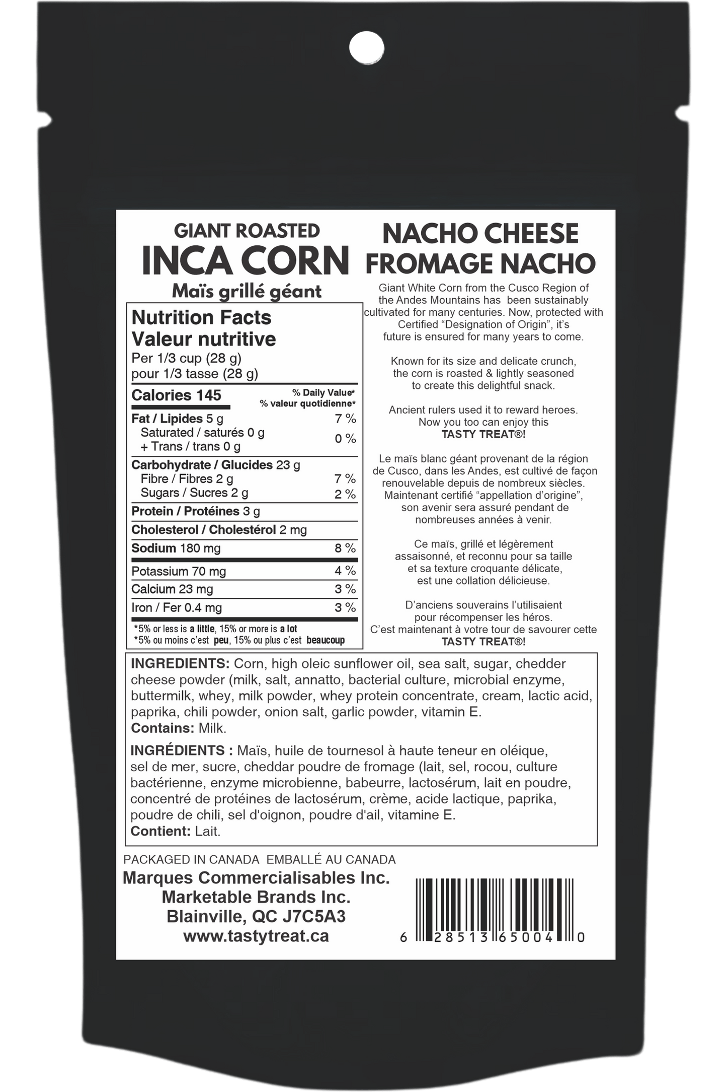 Tasty Treat Giant Inca Corn Nuts - Nacho Cheese 100g