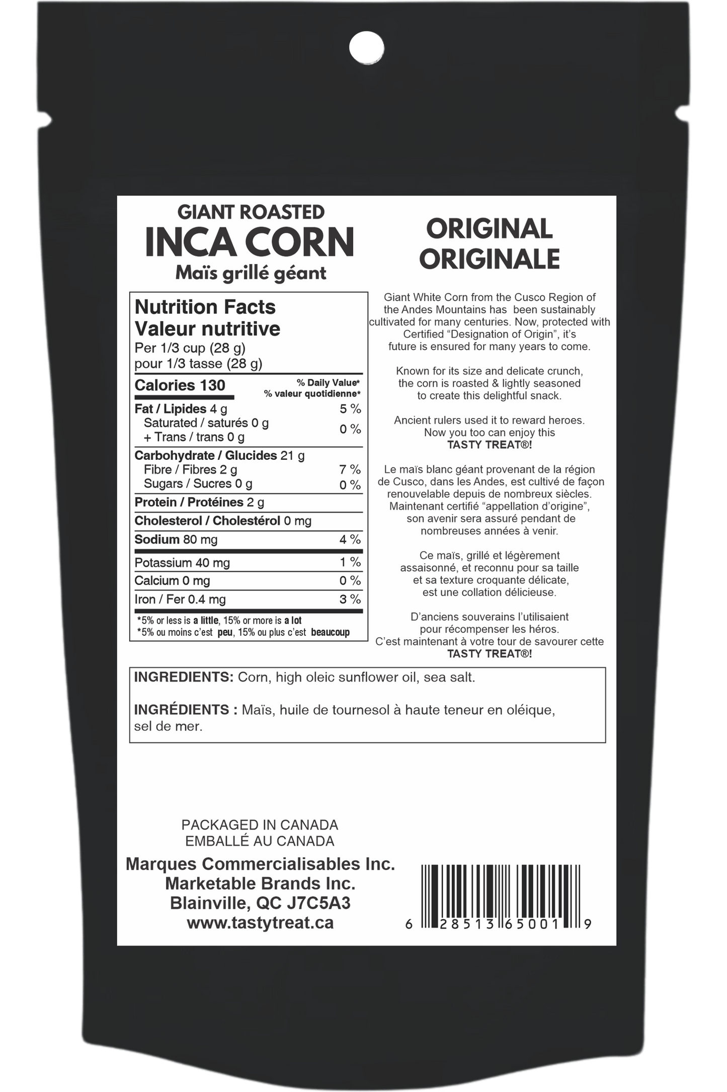 Tasty Treat Giant Inca Corn Nuts - Original 100g